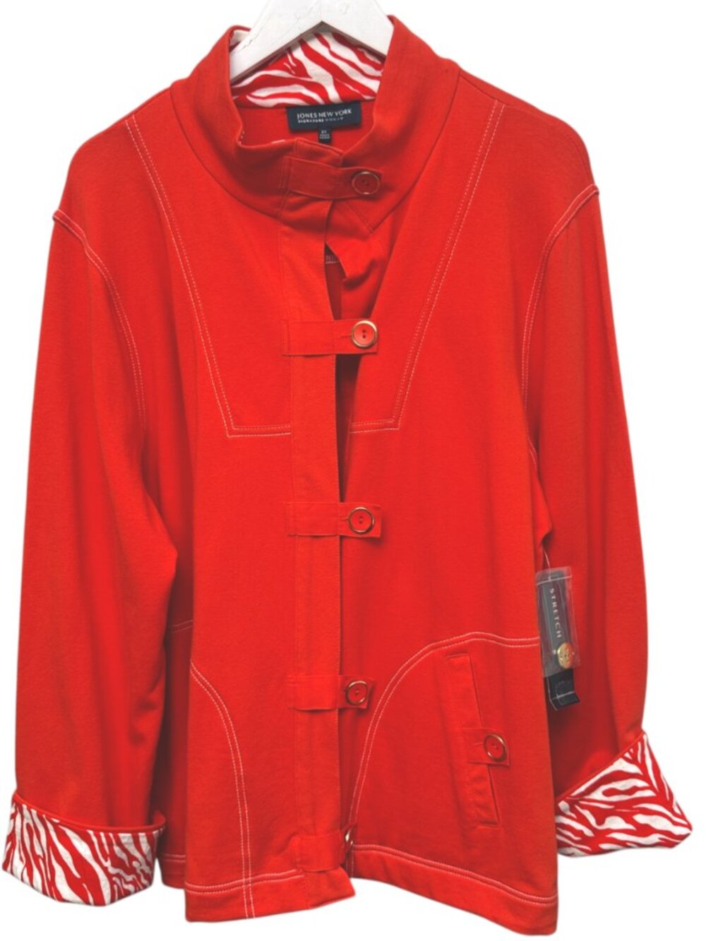 JONES NEW YORK Jacket Womens Plus Size 2X Orange Stretch Sporty Casual NWT
